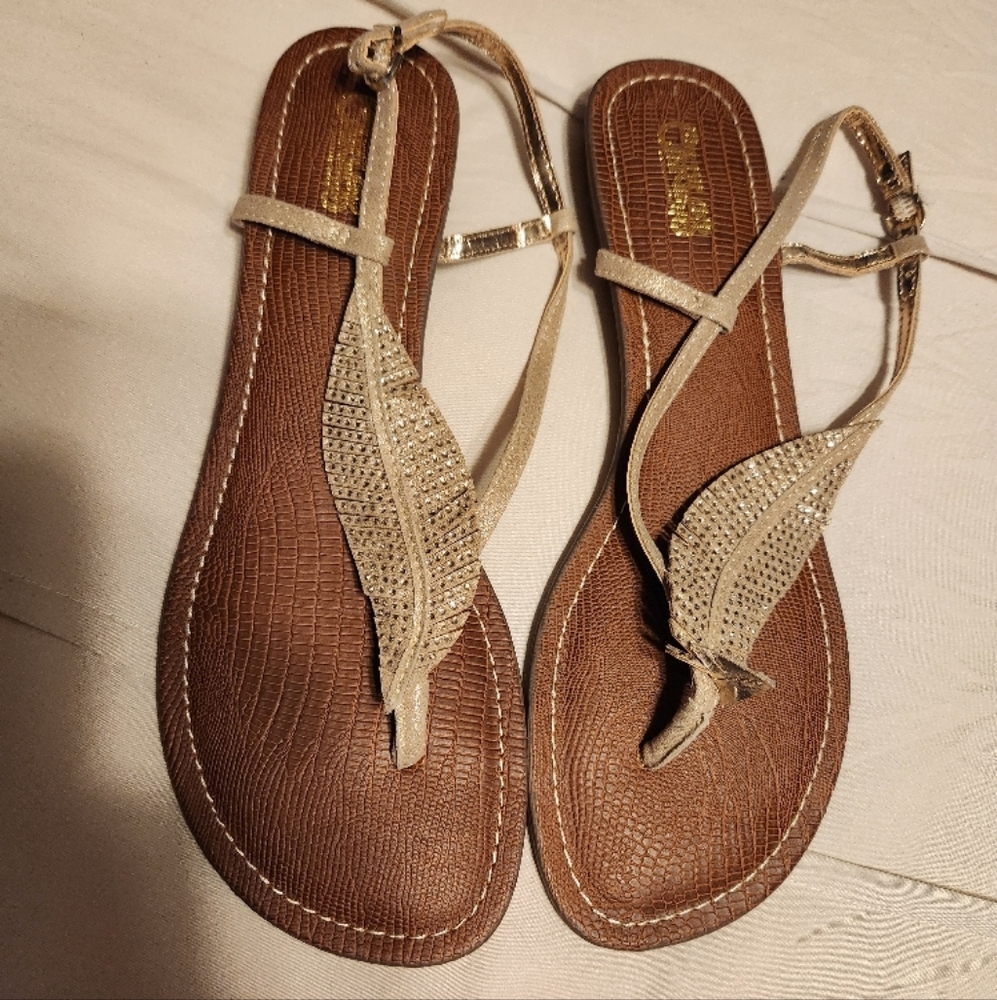 Gold Leaf Sandals